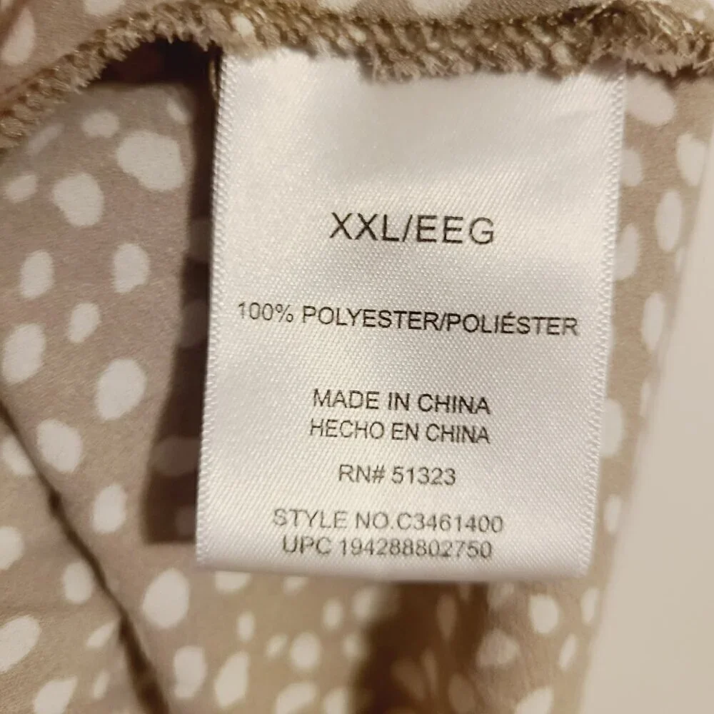Vince Camuto | Women's Tan Polka Dot Midi Length Pullon Pleated Skirt (Size XXL)